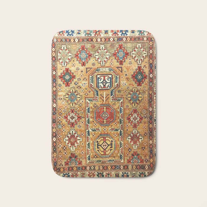 Red Gold Antique Persian Rug Print Bath Mat Gallery Image 1