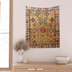 Red Gold Antique Persian Rug Print Wall Tapestry Gallery Image 2