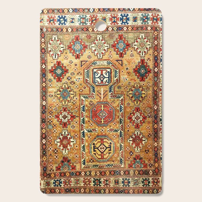 Red Gold Antique Persian Rug Print Cutting Board Gallery Image 1