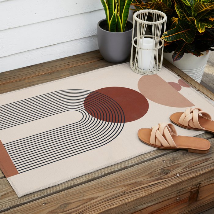 Minimal Geometric Shapes 151 Outdoor Rug Gallery Image 2