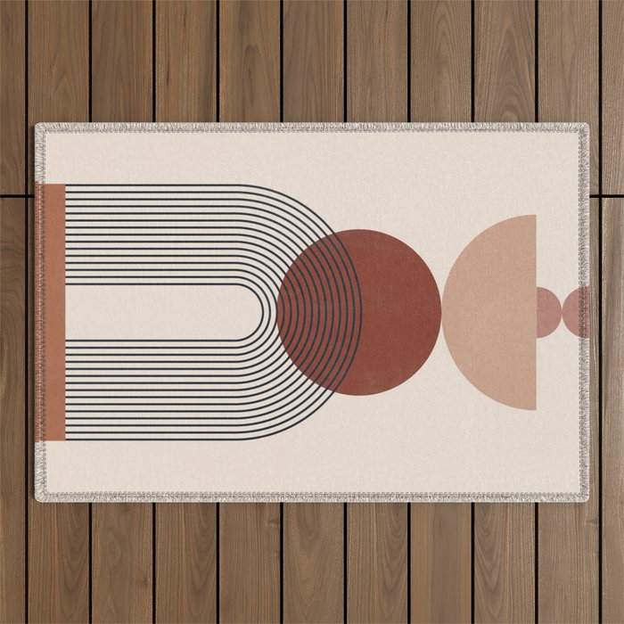 Minimal Geometric Shapes 151 Outdoor Rug Gallery Image 1