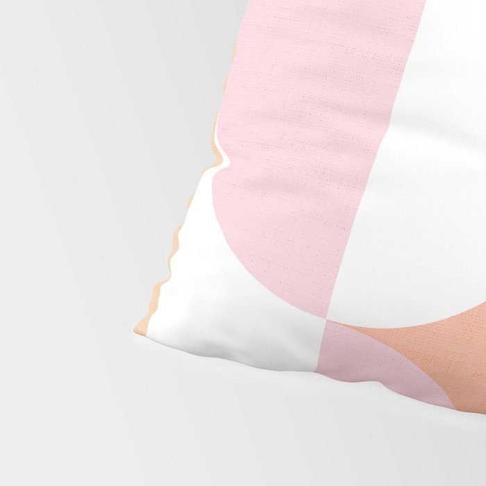 Mid-Mod geometric sun and moon pattern - Peachy Pink pastels Pillow Sham Gallery Image 4