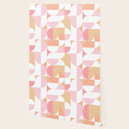 Mid-Mod geometric sun and moon pattern - Peachy Pink pastels Wallpaper Gallery Image 2