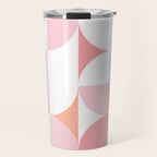 Mid-Mod geometric sun and moon pattern - Peachy Pink pastels Travel Mug Gallery Image 1