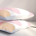Mid-Mod geometric sun and moon pattern - Peachy Pink pastels Pillow Sham Gallery Image 3