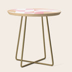 Mid-Mod geometric sun and moon pattern - Peachy Pink pastels Side Table Gallery Image 1