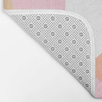 Mid-Mod geometric sun and moon pattern - Peachy Pink pastels Bath Mat Gallery Image 2