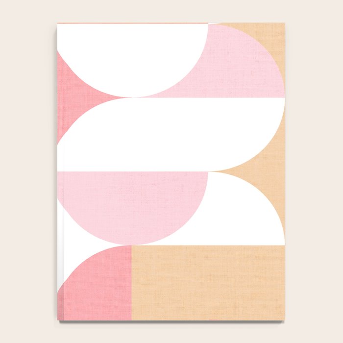 Mid-Mod geometric sun and moon pattern - Peachy Pink pastels Notebook Gallery Image 4