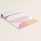 Mid-Mod geometric sun and moon pattern - Peachy Pink pastels Yoga Mat Gallery Image 2
