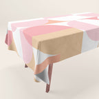 Mid-Mod geometric sun and moon pattern - Peachy Pink pastels Tablecloth Gallery Image 1