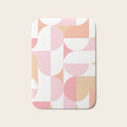 Mid-Mod geometric sun and moon pattern - Peachy Pink pastels Bath Mat Gallery Image 1