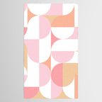 Mid-Mod geometric sun and moon pattern - Peachy Pink pastels Tablecloth Gallery Image 2