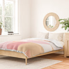 Mid-Mod geometric sun and moon pattern - Peachy Pink pastels Duvet Cover Gallery Image 2