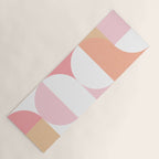 Mid-Mod geometric sun and moon pattern - Peachy Pink pastels Yoga Mat Gallery Image 1