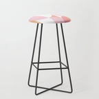 Mid-Mod geometric sun and moon pattern - Peachy Pink pastels Stool Gallery Image 1