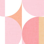 Mid-Mod geometric sun and moon pattern - Peachy Pink pastels Coffee Mug Gallery Image 2