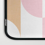 Mid-Mod geometric sun and moon pattern - Peachy Pink pastels Laptop Sleeve Gallery Image 3