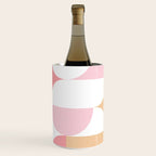 Mid-Mod geometric sun and moon pattern - Peachy Pink pastels Wine Chiller Gallery Image 3