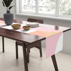Mid-Mod geometric sun and moon pattern - Peachy Pink pastels Table Runner Gallery Image 2