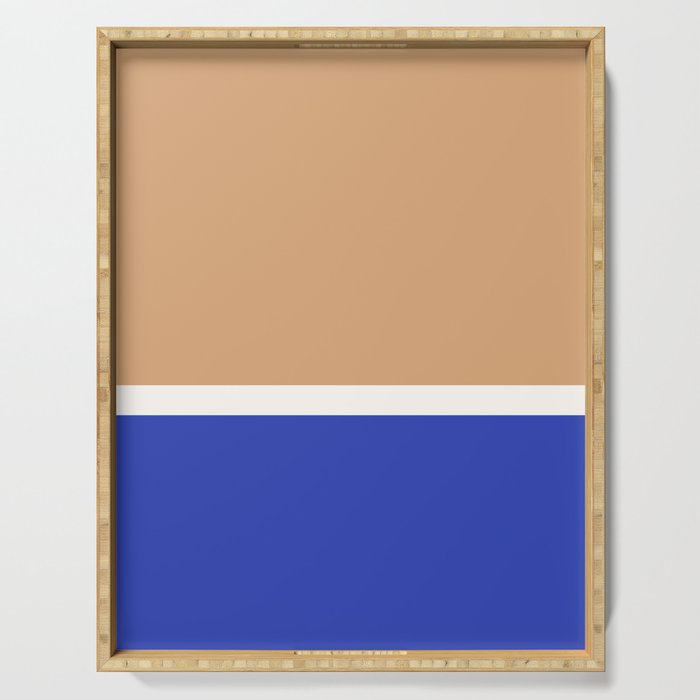 Color Block IX Peach Orange Blue Serving Tray Gallery Image 1