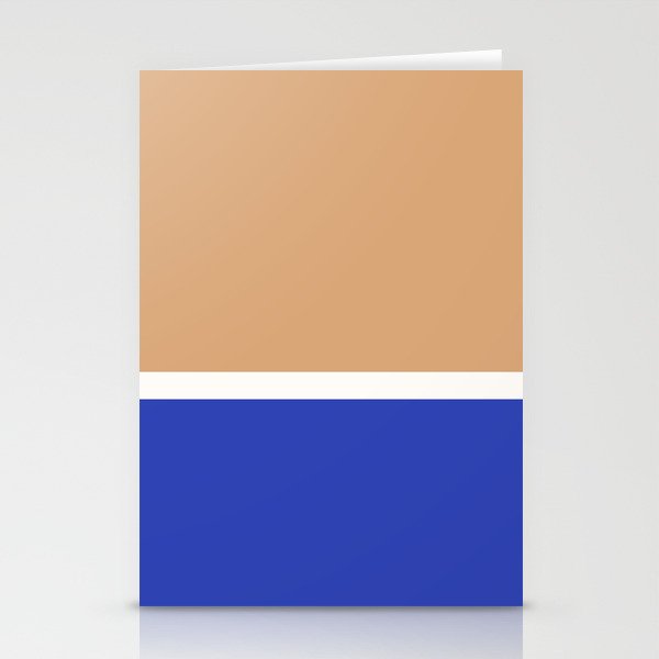 Color Block IX Peach Orange Blue Stationery Card Gallery Image 1