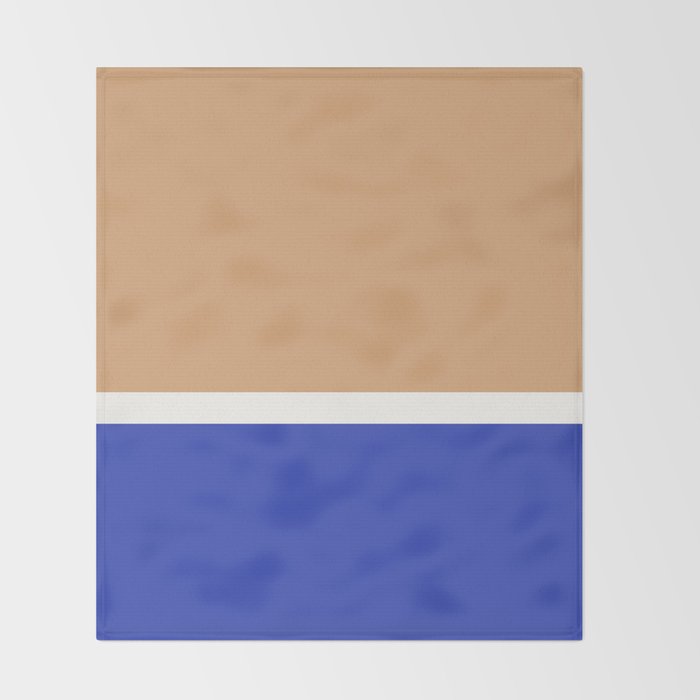 Color Block IX Peach Orange Blue Throw Blanket Gallery Image 2