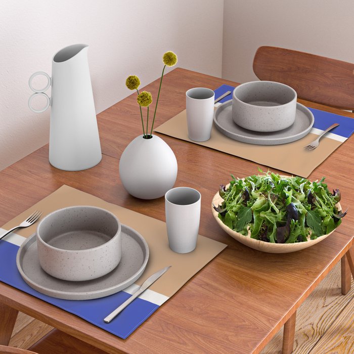 Color Block IX Peach Orange Blue Placemat Gallery Image 2