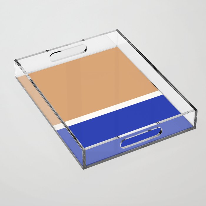 Color Block IX Peach Orange Blue Acrylic Tray Gallery Image 1
