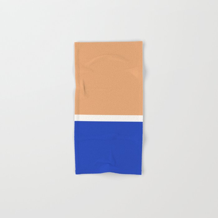 Color Block IX Peach Orange Blue Bath Towel Gallery Image 1