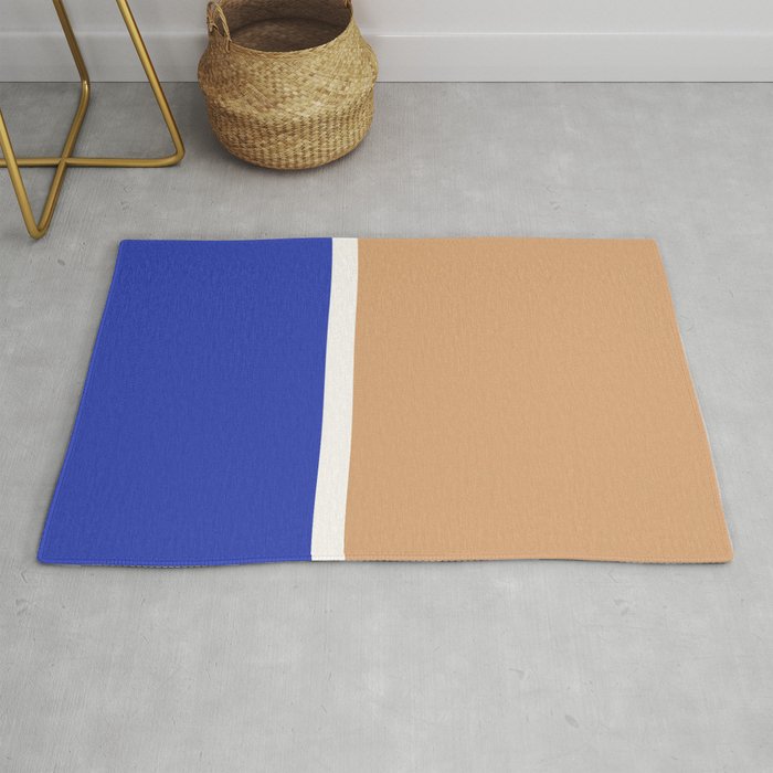Color Block IX Peach Orange Blue Rug Gallery Image 1