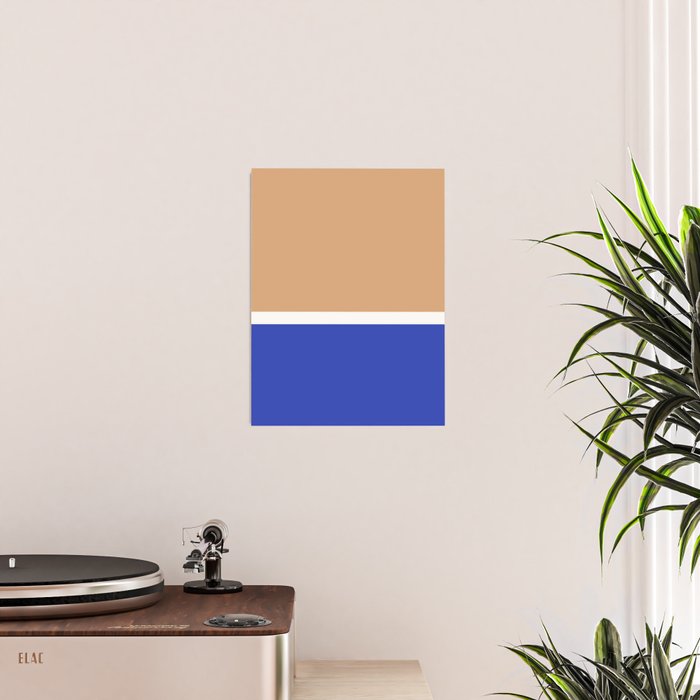 Color Block IX Peach Orange Blue Poster Gallery Image 2