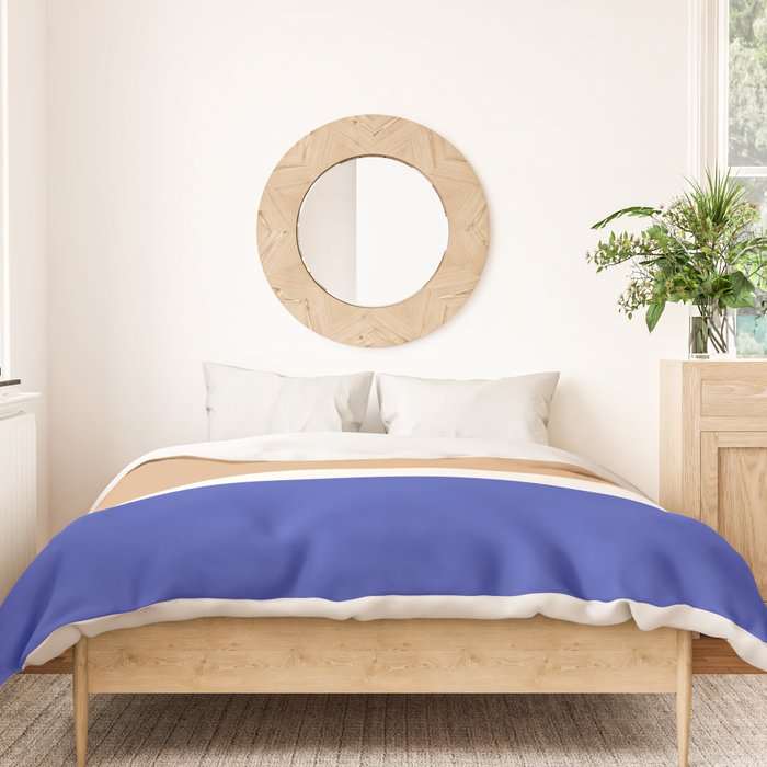 Color Block IX Peach Orange Blue Duvet Cover Gallery Image 3