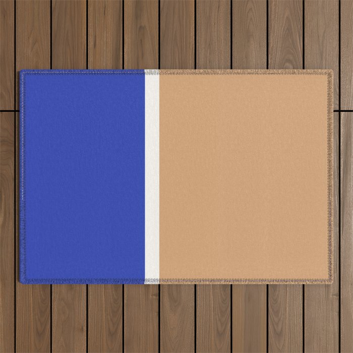 Color Block IX Peach Orange Blue Outdoor Rug Gallery Image 1