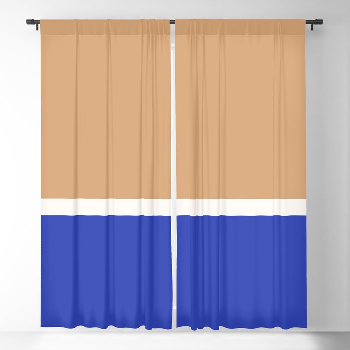 Color Block IX Peach Orange Blue Window Curtain Gallery Image 5