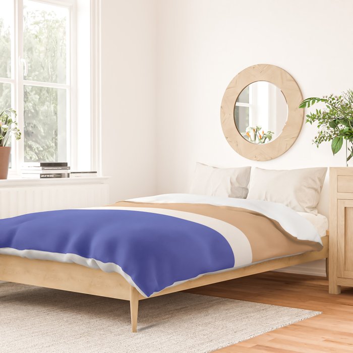 Color Block IX Peach Orange Blue Duvet Cover Gallery Image 2