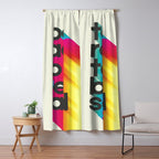 Too Rad To Be Sad - neon rainbow Window Curtain Gallery Image 5