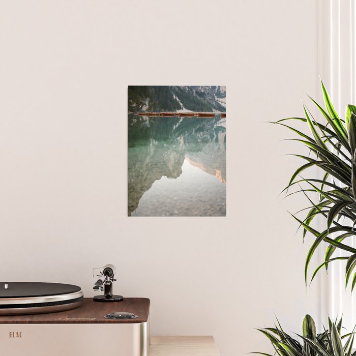 Mirror on the water | Lago di Braies Italy | Dolomites travel photography Poster Gallery Image 2