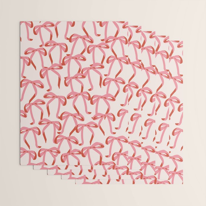 Pink Champagne Coquette Bows Wrapping Paper Gallery Image 3