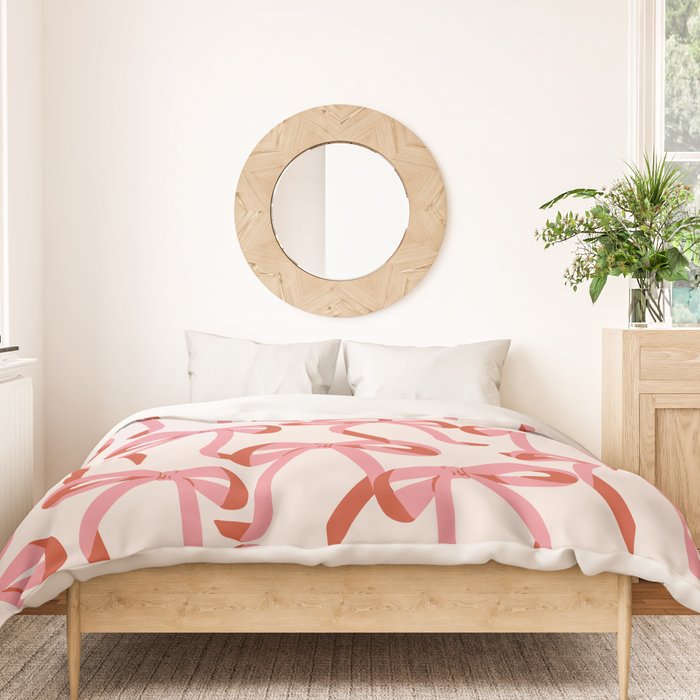 Pink Champagne Coquette Bows Duvet Cover Gallery Image 3