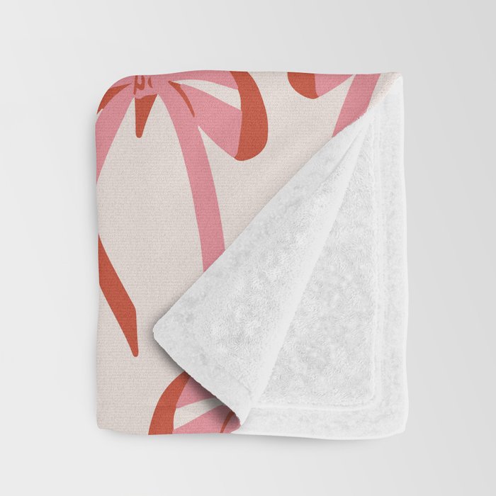 Pink Champagne Coquette Bows Throw Blanket Gallery Image 3