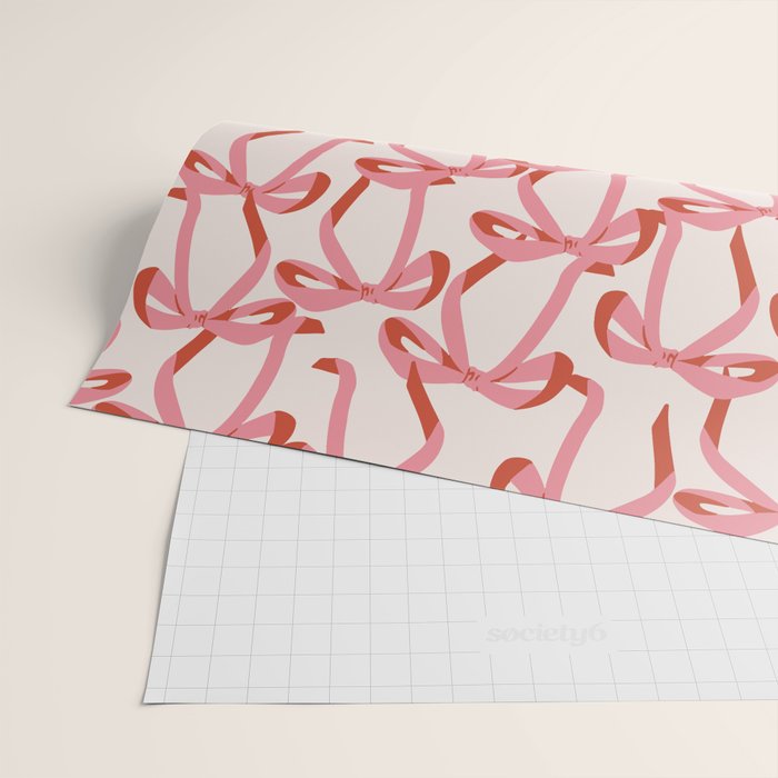 Pink Champagne Coquette Bows Wrapping Paper Gallery Image 2