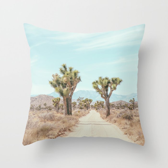 Desert Path - Joshua Tree Landscape, Nature Photography Throw Pillow Gallery Image 6