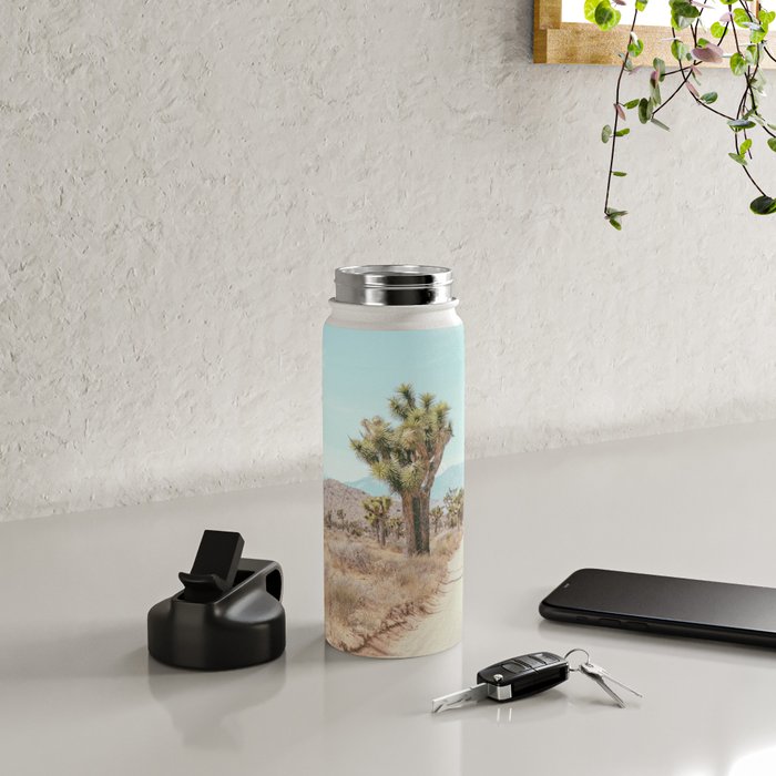 Desert Path - Joshua Tree Landscape, Nature Photography Water Bottle Gallery Image 4