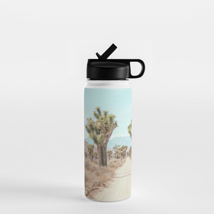 Desert Path - Joshua Tree Landscape, Nature Photography Water Bottle Gallery Image 1