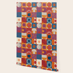 Retro Geo Textile Mid Century Pattern Wallpaper Gallery Image 2