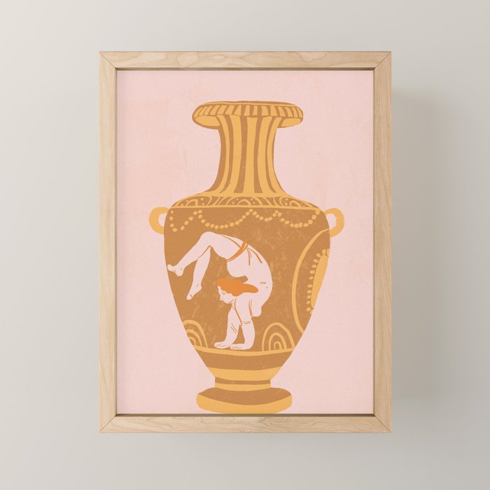Ancient yoga vase Mini Art Print Gallery Image 1