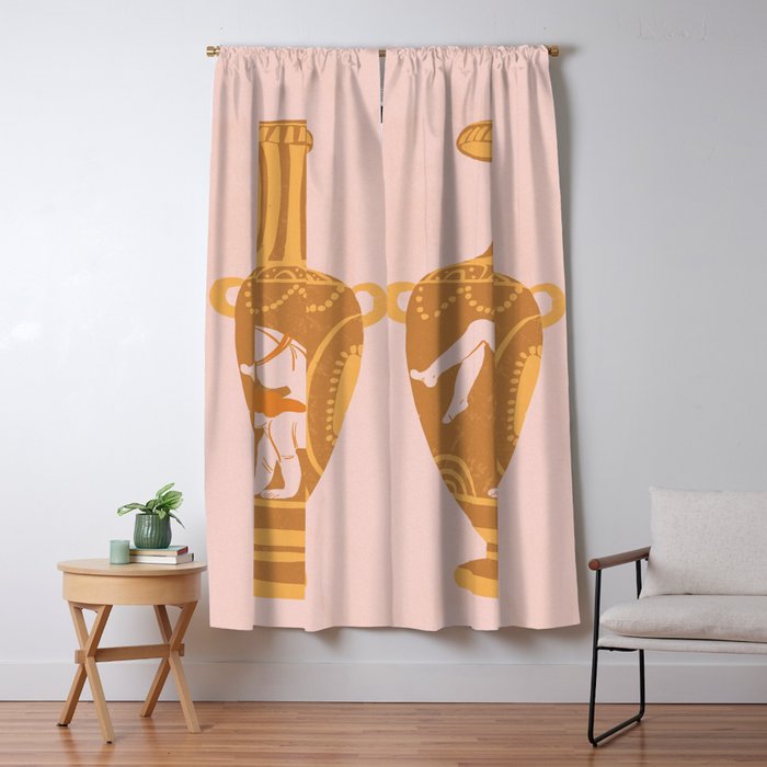 Ancient yoga vase Window Curtain Gallery Image 5