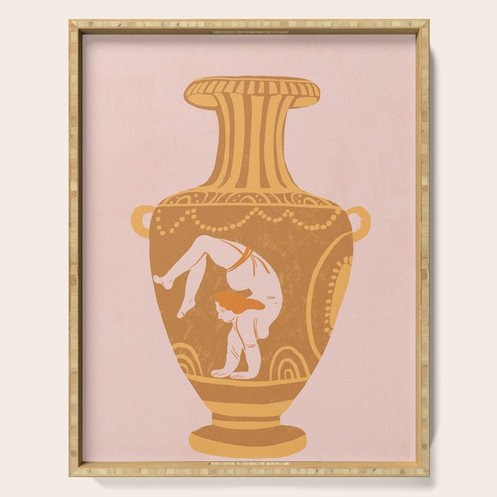 Ancient yoga vase Serving Tray Gallery Image 1