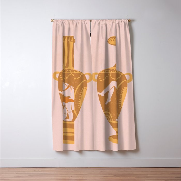 Ancient yoga vase Window Curtain Gallery Image 3