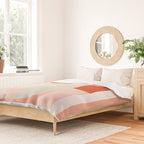 shapes modern mid-century peach pink coral mint Duvet Cover Gallery Image 2